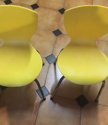 Chaise enfant jaune galvano technica