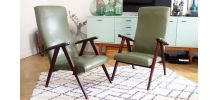 Paire de fauteuils scandinave vintage 1950's