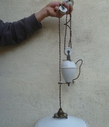 Monte &amp; baisse ancien opaline