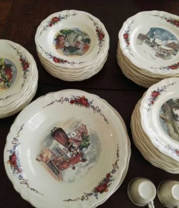 service porcelaine OBERNAI vaisselle alsacien 43 pieces