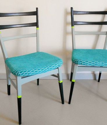 Paire de chaises vintages relookées
