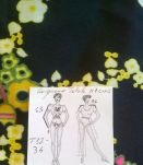 Robe noir à fleurs pur 70ies T32-34-36