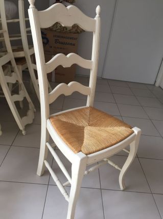 Lot de 6 chaises et 2 fauteuils provençaux 