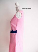 Robe babydoll mod Twiggy rose vintage 60's
