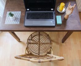 Chaise en rotin vintage années 60