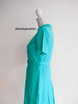 Robe babydoll col pelle à tarte vert menthe plissée rétro vintage 60's
