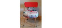 Adorable chaise de coiffeuse vintage relookée