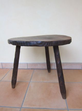 table basse tripode bois massif année 60