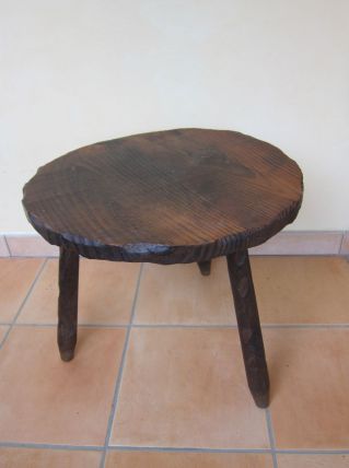table basse tripode bois massif année 60
