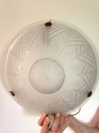 Lustre pâte de verre art déco