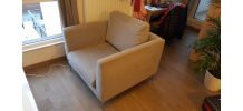 Fauteuil design italien tissu gris