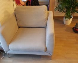 Fauteuil design italien tissu gris