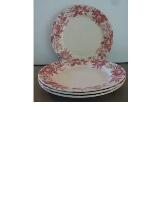 4 assiettes plates fleuries vintage