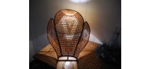 Rare applique en Osier Vintage 70'S
