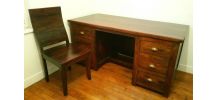 Bureau et sa chaise en teck massif 