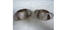 2 ronds de serviette metal argente design