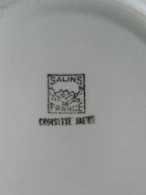 soupière vintage SALINS carreaux jaune et blanc