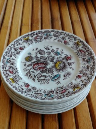 assiettes à dessert Anglaise - RIDGWAY - lot de 9.