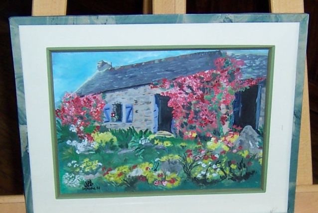 Tableau - Huile encadrée sous verre