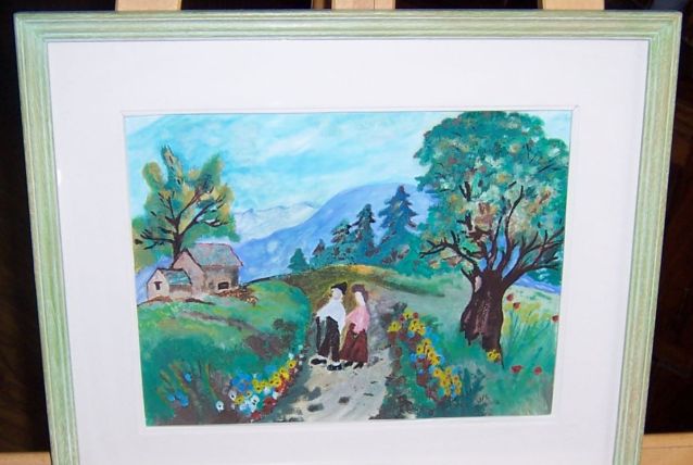 Tableau - Huile encadrée sous verre