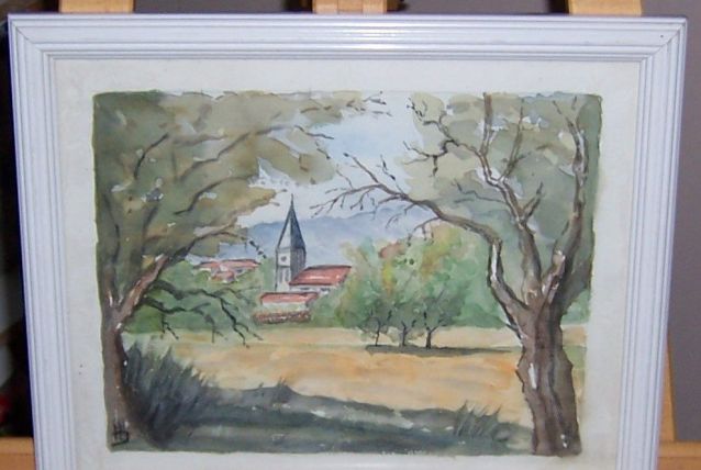 Tableau- aquarelle encadré sous verre