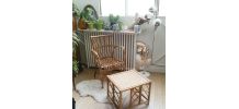 Fauteuil rotin vintage