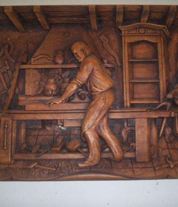 SCULPTURE MURAL RESINE DE BOIS L'EBENISTE 