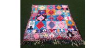 Tapis Boucherouite Vintage  AZILAL , un tapis rare et unique 
