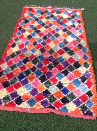 Tapis  Boucherouite Vîntage Berbere Made in AZILAL 