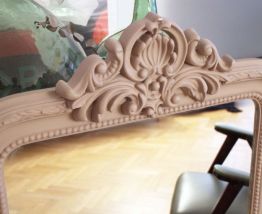 Grand miroir trumeau ancien de cheminée de 1m20
