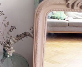 Grand miroir trumeau ancien de cheminée de 1m20