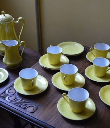 Service café Limoges couleur Jaune