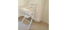 Chaise haute bois blanc pliable