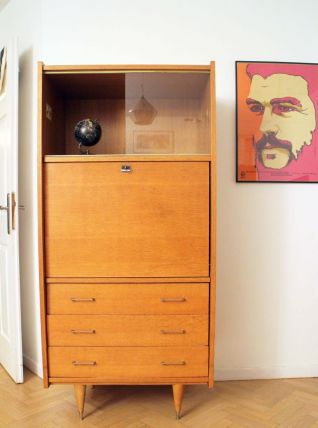 Secrétaire bureau vintage années 60 style scandinave