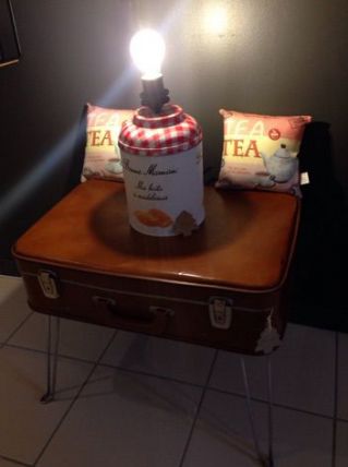 Table de chevet valise vintage 
