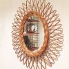Miroir rotin vintage 