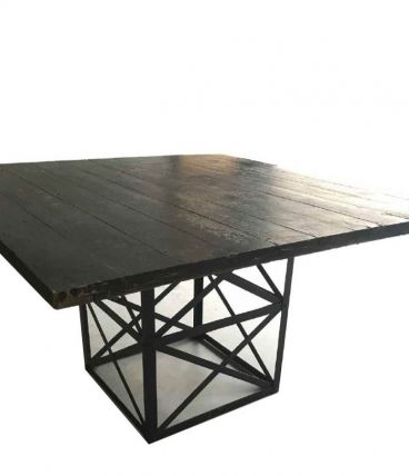 Magnifique Table de repas carrée design industriel