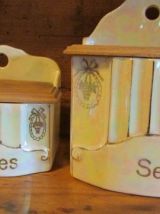 Pots à épices, blancs nacrés 