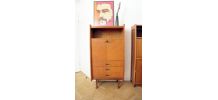 Secrétaire bureau vintage  scandinave 3 tiroirs 50's
