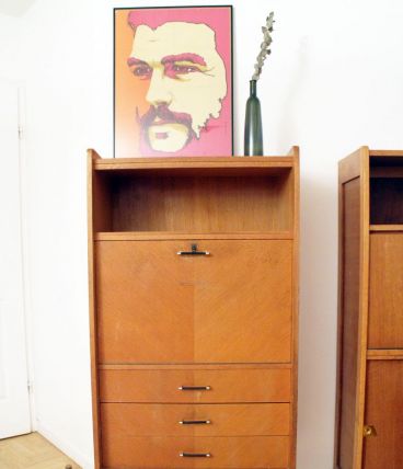 Secrétaire bureau vintage  scandinave 3 tiroirs 50's
