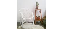 Fauteuil corbeille blanc vintage