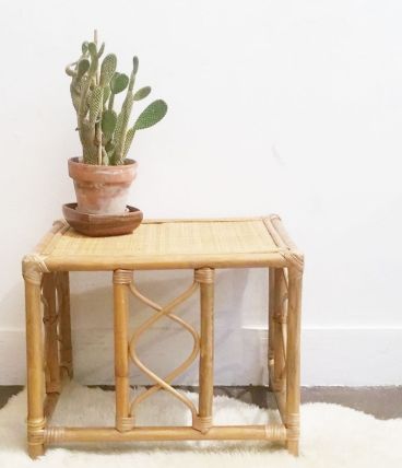 Table basse rotin vintage 