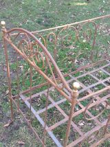 lit  cage fer forgé et laiton 19 me avec flêche