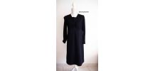 Robe babydoll bi-matière noire pailletée vintage 60's
