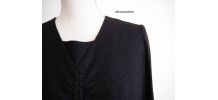 Robe babydoll bi-matière noire pailletée vintage 60's