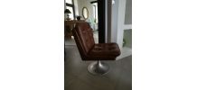 2 fauteuils vintages simili cuir marron