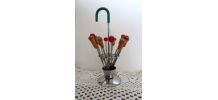 Présentoir Pics à escargots ou apéritif forme parapluie Vintage années 1950