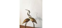 Couple oiseaux en laiton vintage