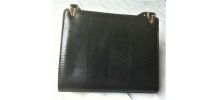 Sac à main en lézard noir vintage 