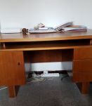 Bureau 1960 plaqué noyer blond